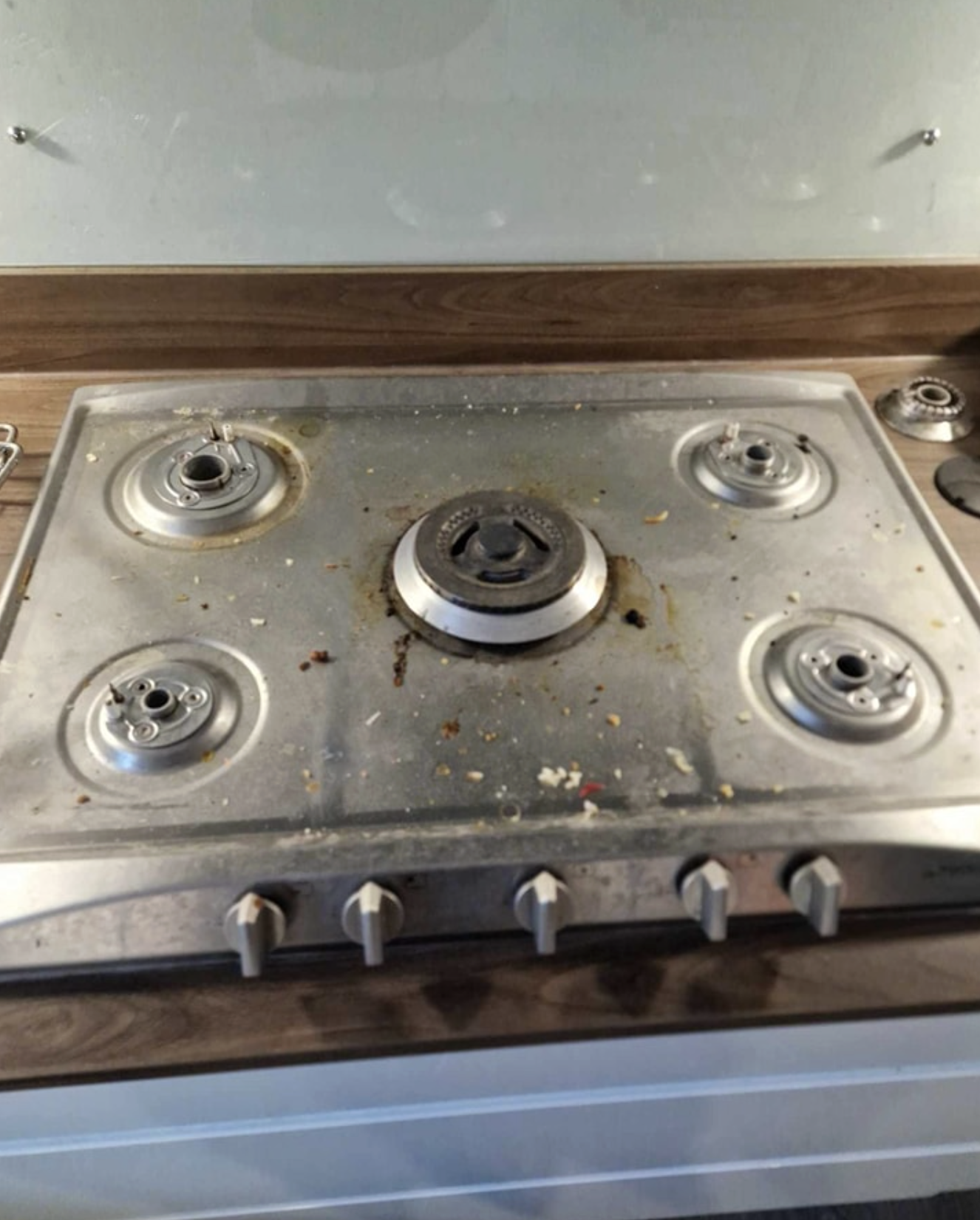 Hob before cleaning