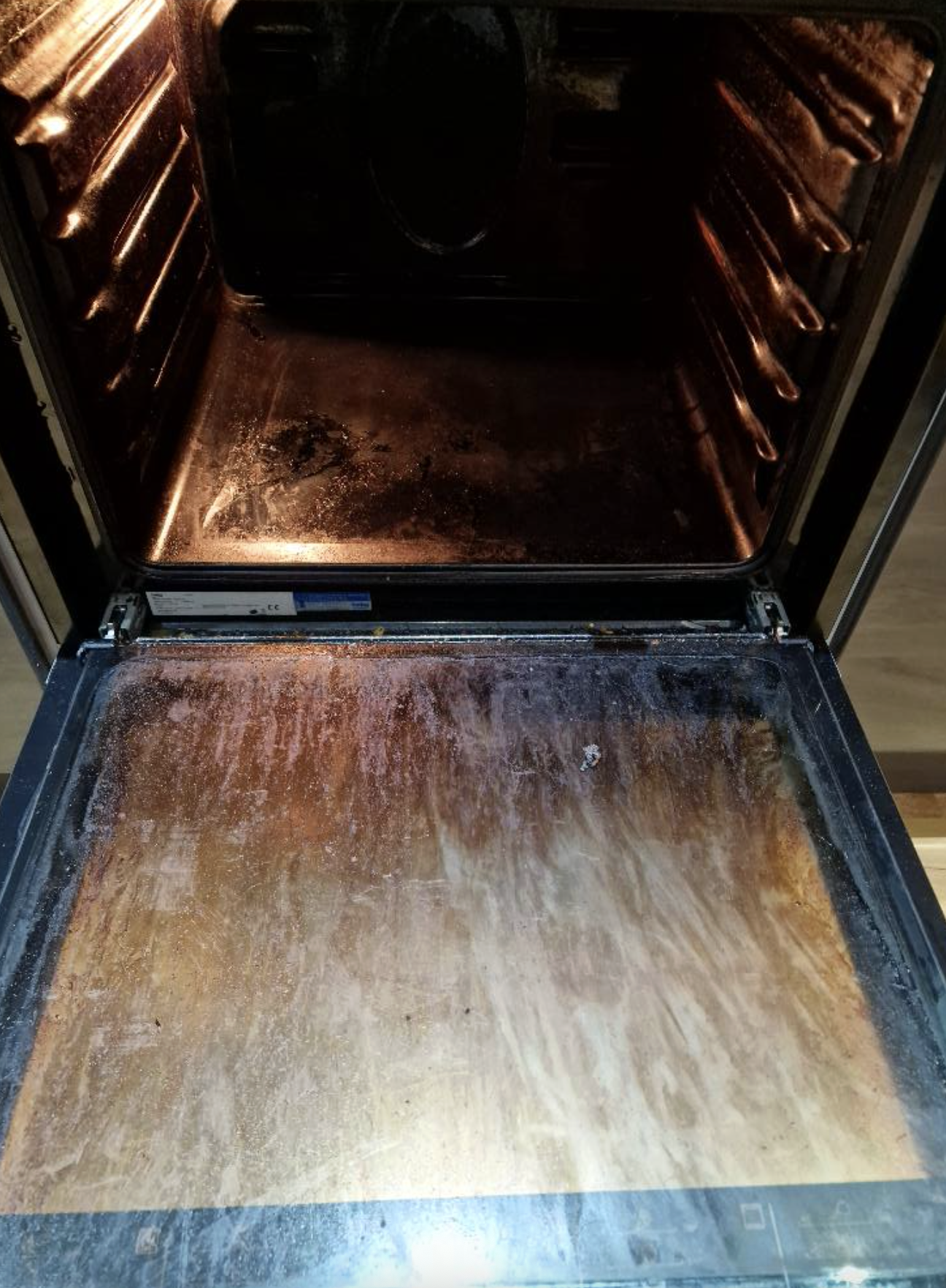Oven before cleaning